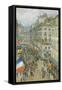 July Fourteenth, Rue Daunou, 1910-Childe Hassam-Framed Stretched Canvas
