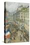 July Fourteenth, Rue Daunou, 1910-Childe Hassam-Stretched Canvas