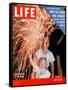 July Fourth Fireworks, July 4, 1955-Allan Grant-Framed Stretched Canvas