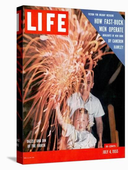 July Fourth Fireworks, July 4, 1955-Allan Grant-Stretched Canvas