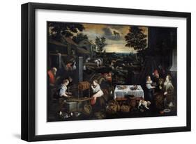 July (From the Series the Seasons), Late 16th or Early 17th Century-Leandro Bassano-Framed Giclee Print