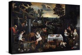 July (From the Series the Seasons), Late 16th or Early 17th Century-Leandro Bassano-Stretched Canvas