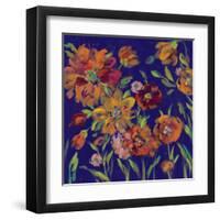 July Garden Trio III Indigo-Silvia Vassileva-Framed Art Print