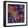 July Garden Trio III Indigo-Silvia Vassileva-Framed Art Print