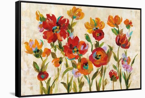 July in the Garden I Cream-Silvia Vassileva-Framed Stretched Canvas