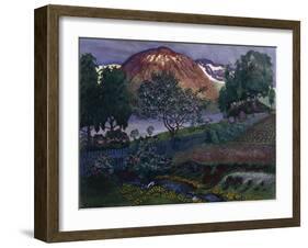 July night in the garden-Harald Oscar Sohlberg-Framed Giclee Print