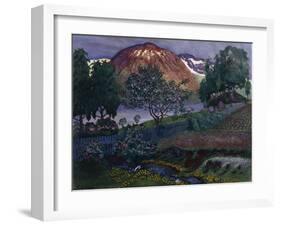 July night in the garden-Harald Oscar Sohlberg-Framed Giclee Print