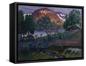 July night in the garden-Harald Oscar Sohlberg-Framed Stretched Canvas