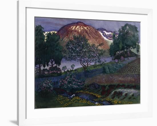 July night in the garden-Harald Oscar Sohlberg-Framed Giclee Print