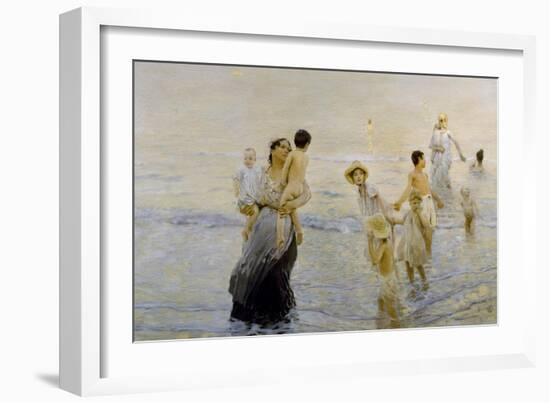 July (On Beach), 1893-1894-Ettore Tito-Framed Giclee Print