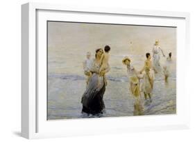 July (On Beach), 1893-1894-Ettore Tito-Framed Giclee Print