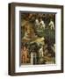 July or Leo with Courtiers Outside Manor House and Peasants with Scythes and Rakes (Detail)-Venceslao-Framed Giclee Print