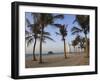 Jumeirah Beach and the Burj Al Arab Hotel, Dubai, United Arab Emirates, Middle East-Amanda Hall-Framed Photographic Print