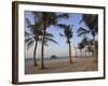 Jumeirah Beach and the Burj Al Arab Hotel, Dubai, United Arab Emirates, Middle East-Amanda Hall-Framed Photographic Print