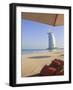 Jumeirah Beach and the Burj Al Arab Hotel, Dubai, United Arab Emirates, Middle East-Amanda Hall-Framed Photographic Print