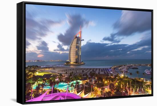 Jumeirah Beach, Burj Al Arab Hotel, Dubai, United Arab Emirates, Middle East-Gavin Hellier-Framed Stretched Canvas