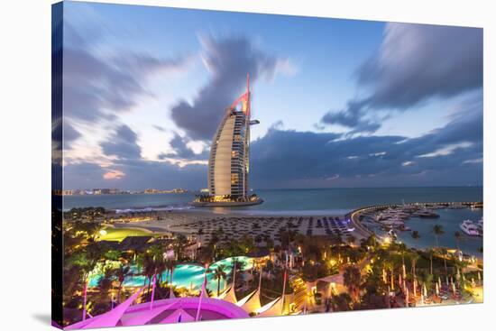 Jumeirah Beach, Burj Al Arab Hotel, Dubai, United Arab Emirates, Middle East-Gavin Hellier-Stretched Canvas