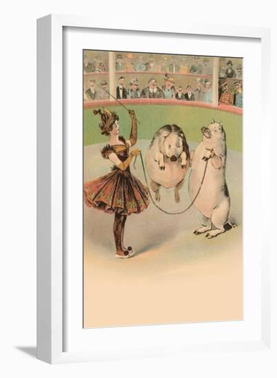 Jump Rope Pig-null-Framed Art Print