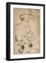 Jumping Carp Sumi Underdrawing on Paper-Yoshitoshi Tsukioka-Framed Giclee Print