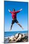 Jumping close to sea, Capalbio beach, province of Grosseto, Tuscany, Italy, Europe-Nico Tondini-Mounted Premium Photographic Print