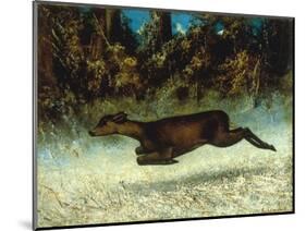 Jumping Deer-Gustave Courbet-Mounted Giclee Print