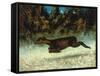 Jumping Deer-Gustave Courbet-Framed Stretched Canvas