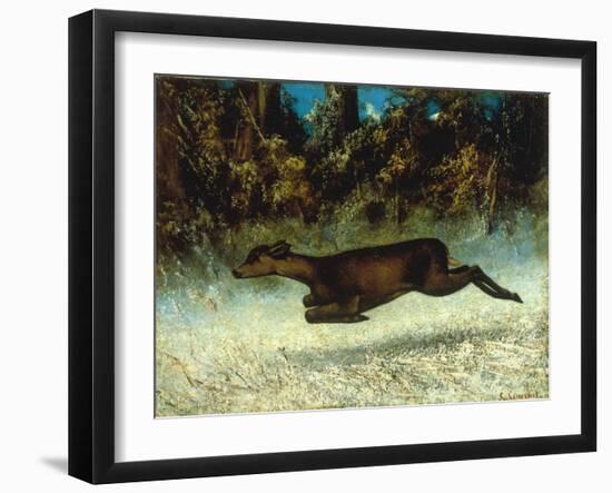 Jumping Deer-Gustave Courbet-Framed Giclee Print