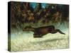 Jumping Deer-Gustave Courbet-Stretched Canvas