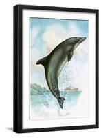 Jumping Dolphin-English School-Framed Giclee Print