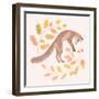 Jumping Fox, Fall Leaves-Stacy Hsu-Framed Art Print