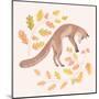 Jumping Fox, Fall Leaves-Stacy Hsu-Mounted Art Print