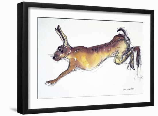 Jumping Hare-Lucy Willis-Framed Giclee Print