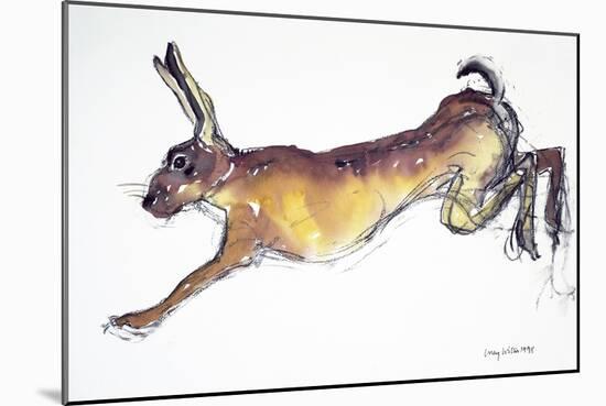 Jumping Hare-Lucy Willis-Mounted Giclee Print