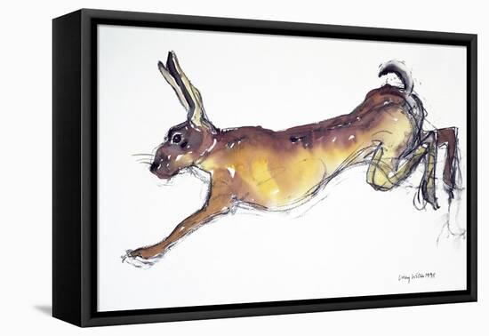 Jumping Hare-Lucy Willis-Framed Stretched Canvas