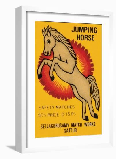 Jumping Horse Safety Matches-null-Framed Art Print