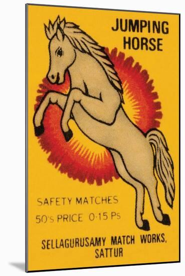 Jumping Horse Safety Matches-null-Mounted Art Print