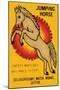 Jumping Horse Safety Matches-null-Mounted Art Print