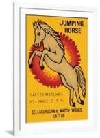 Jumping Horse Safety Matches-null-Framed Art Print