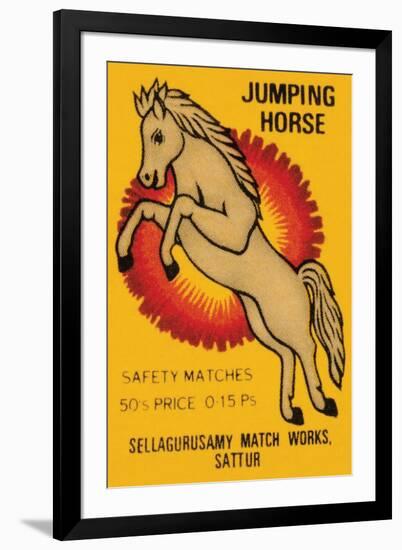 Jumping Horse Safety Matches-null-Framed Art Print