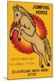 Jumping Horse Safety Matches-null-Mounted Art Print