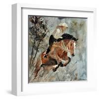 Jumping Horse-Pol Ledent-Framed Art Print