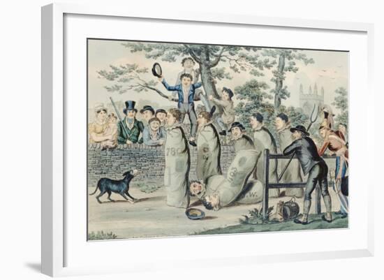 Jumping in Sacks-Isaac Robert Cruikshank-Framed Giclee Print