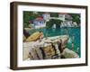 Jumping into the Sea, Plates , Skiathos, 2015-Andrew Macara-Framed Giclee Print