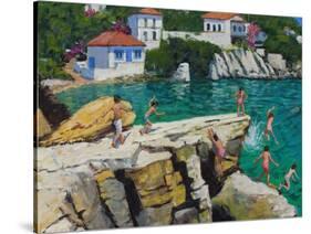 Jumping into the Sea, Plates , Skiathos, 2015-Andrew Macara-Stretched Canvas