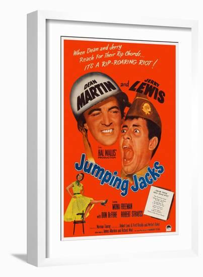 Jumping Jacks, Dean Martin, Jerry Lewis, Mona Freeman, 1952-null-Framed Art Print