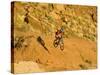 Jumping Mountain Bike, Rockville, Utah, USA-Chuck Haney-Stretched Canvas