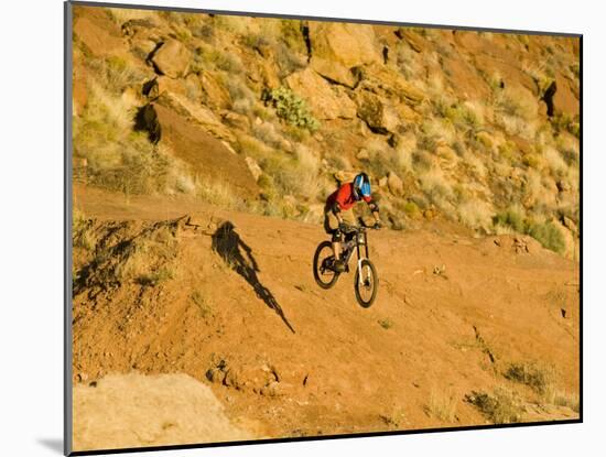 Jumping Mountain Bike, Rockville, Utah, USA-Chuck Haney-Mounted Photographic Print