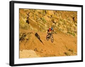 Jumping Mountain Bike, Rockville, Utah, USA-Chuck Haney-Framed Photographic Print