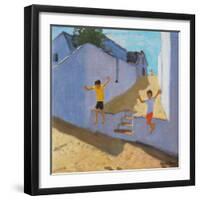 Jumping Off a Wall, Mykonos, 2015-Andrew Macara-Framed Giclee Print