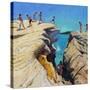 Jumping Off the Rocks, Plates, Skiathos, 2015-Andrew Macara-Stretched Canvas